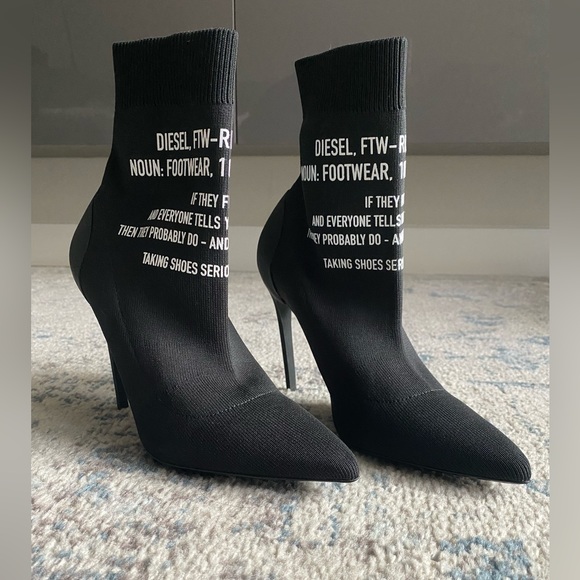 DIESEL D-SLANTY HAB High-heel sock boots with TPU heel - Picture 3 of 7